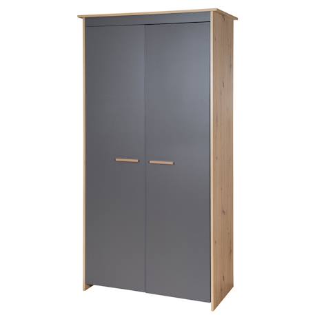Armoire 2 portes battantes anna Anthracite - chêne kent 1 - vertbaudet enfant 