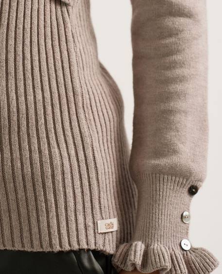 Pull de grossesse et allaitement dorothée Ivoire+Taupe 11 - vertbaudet enfant 