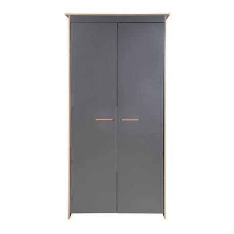Armoire 2 portes battantes anna Anthracite - chêne kent 3 - vertbaudet enfant 