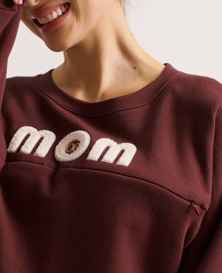 Sweat de grossesse et allaitement mom Ivoire+Prune 12 - vertbaudet enfant 