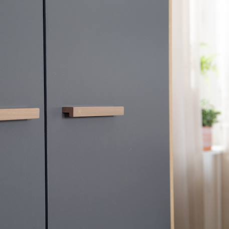 Armoire 2 portes battantes anna Anthracite - chêne kent 6 - vertbaudet enfant 
