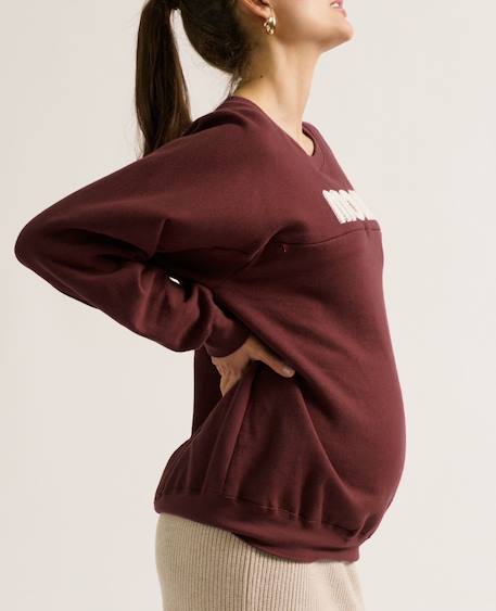 Sweat de grossesse et allaitement mom Ivoire+Prune 8 - vertbaudet enfant 