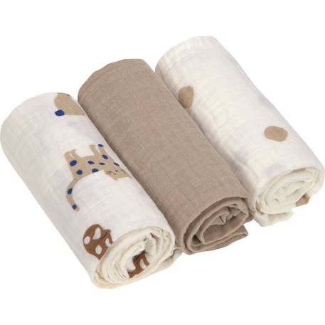 Lot de 3 langes little mateys bleu roi (60 x 60 cm) Multicolore 5 - vertbaudet enfant 
