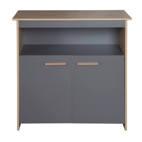 Commode à langer 2 portes 1 niche ANNA Anthracite - chêne kent 3 - vertbaudet enfant 