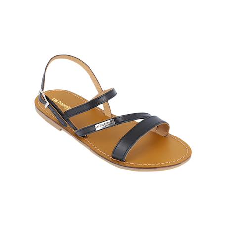 Sandales en cuir  à brides Noir+Or+Tan 3 - vertbaudet enfant 