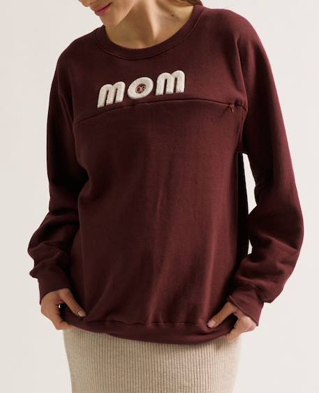 Sweat de grossesse et allaitement mom Ivoire+Prune 10 - vertbaudet enfant 