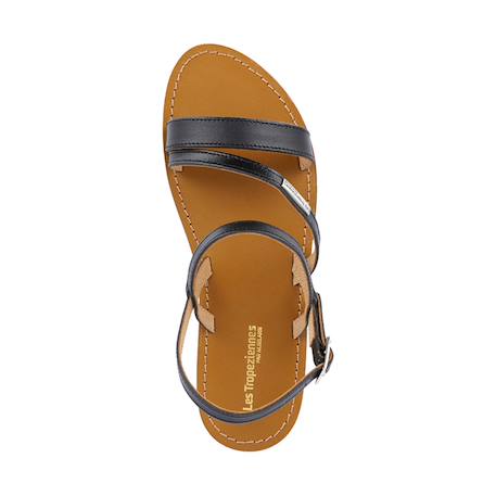 Sandales en cuir  à brides Noir+Or+Tan 4 - vertbaudet enfant 