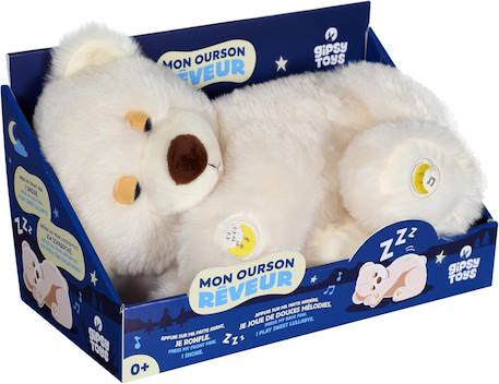 Peluche - mon ourson rêveur - peluche musicale et interactive - 30 cm Beige 1 - vertbaudet enfant 