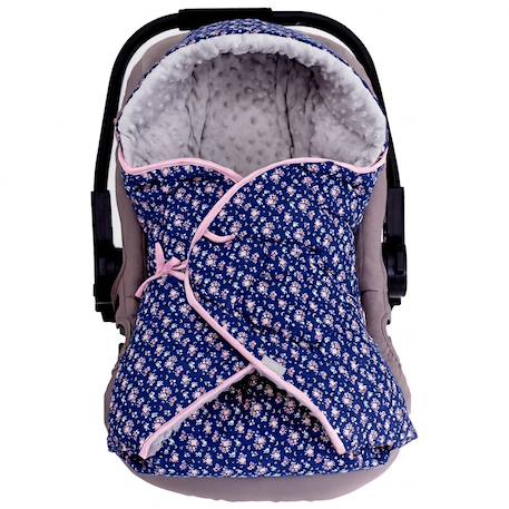 Chancelière couverture enveloppante réversible flore Bleu, floral 1 - vertbaudet enfant 