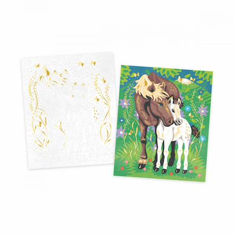 Peinture au numéro chevaux MULTICOLORE 3 - vertbaudet enfant 