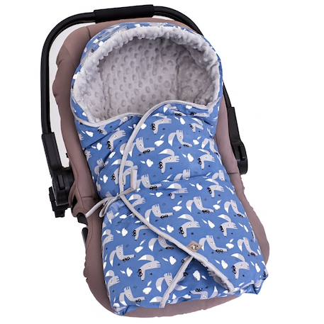 Chancelière couverture enveloppante nid d'ange bébé réversible Bleu, loup 1 - vertbaudet enfant 