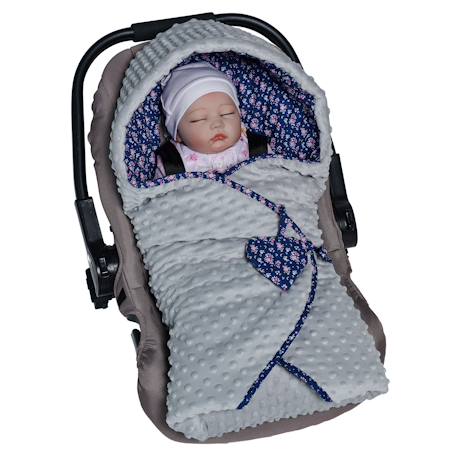 Chancelière couverture enveloppante réversible flore Bleu, floral 6 - vertbaudet enfant 