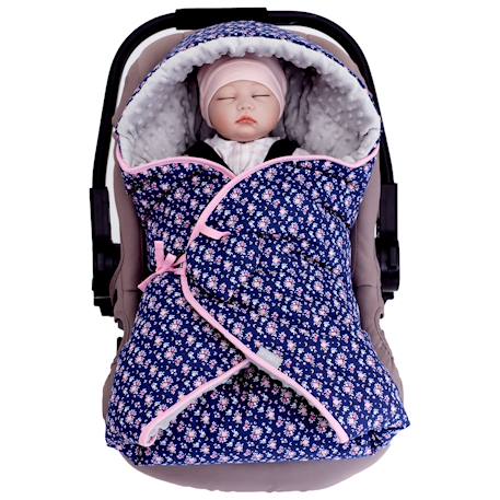 Chancelière couverture enveloppante réversible flore Bleu, floral 5 - vertbaudet enfant 