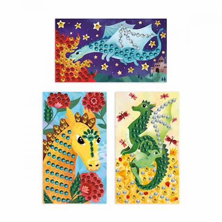 Sequins à coller dragons MULTICOLORE 2 - vertbaudet enfant 