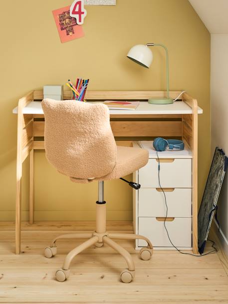 Chaise à roulettes enfant en sherpa Ourson beige 5 - vertbaudet enfant 