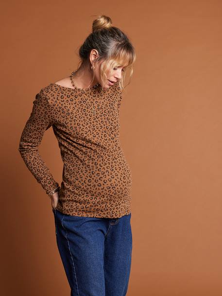 T-shirt léopard grossesse beige 2 - vertbaudet enfant 