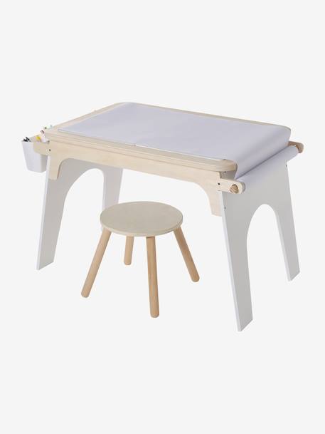 Table de dessin et briques de construction en bois FSC® blanc 10 - vertbaudet enfant 