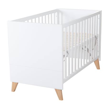 Chambre bébé évolutive complète avec soft-close LEON Blanc - chêne othello 5 - vertbaudet enfant 
