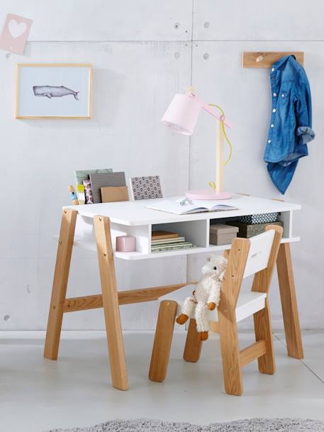 Bureau maternelle ARCHITEKT blanc/bois 1 - vertbaudet enfant 