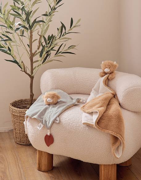 Doudou-couverture nomade 50x50cm - fluffy Beige 2 - vertbaudet enfant 