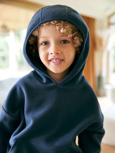 Sweat à capuche en polaire garçon bleu ardoise 3 - vertbaudet enfant 