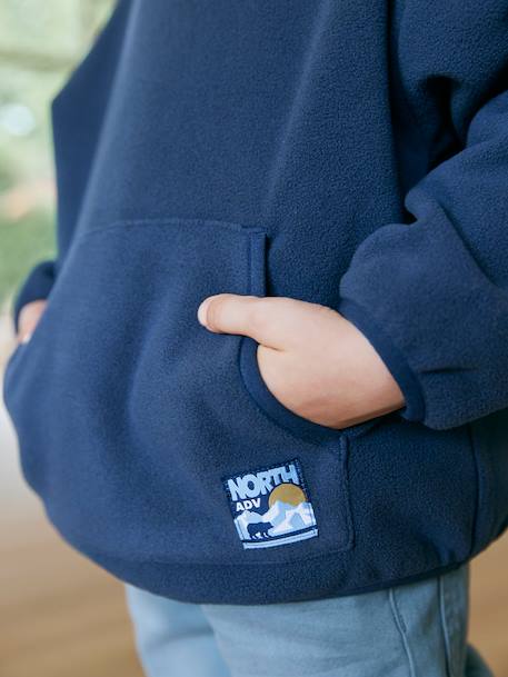 Sweat à capuche en polaire garçon bleu ardoise 2 - vertbaudet enfant 