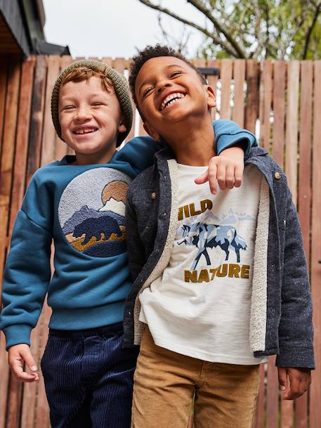 Tee-shirt manches longues garçon écru 2 - vertbaudet enfant 