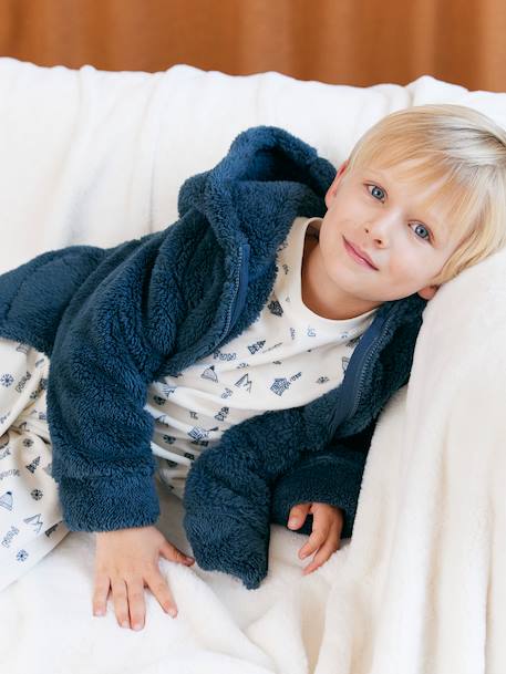 Veste Sherpa Nuit Garçon bleu nuit 2 - vertbaudet enfant 