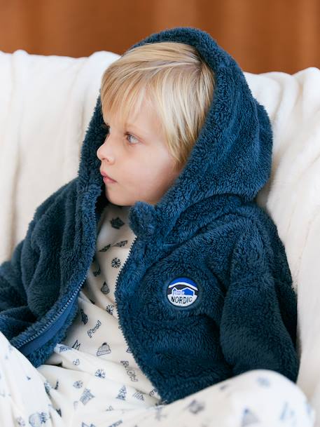 Veste Sherpa Nuit Garçon bleu nuit 1 - vertbaudet enfant 