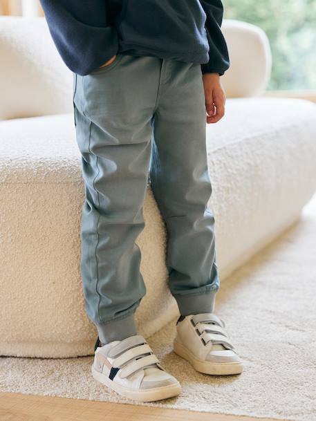Baskets enfant garçon cuir à scratchs écru+lot blanc 1 - vertbaudet enfant 