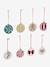 Lot de 10 boules de Noël en bois MOONY rouge imprimé 2 - vertbaudet enfant 