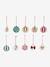 Lot de 10 boules de Noël en bois MOONY rouge imprimé 3 - vertbaudet enfant 