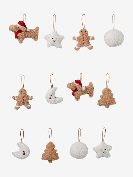 Lot 12 déco de Noël en sherpa beige 2 - vertbaudet enfant 
