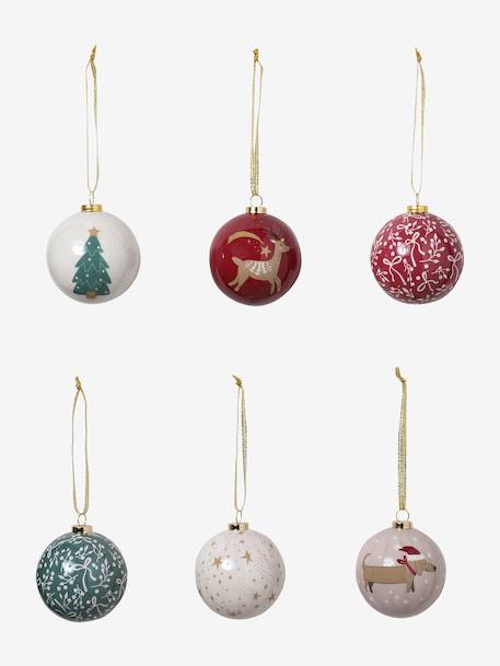 Coffret 6 boules de Noël 3D rouge imprimé 3 - vertbaudet enfant 