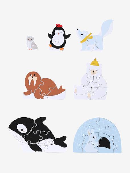 Puzzles évolutifs 3D Banquise en bois FSC® blanc 1 - vertbaudet enfant 