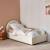Lit coffre avec sommier à lattes et tête de lit, l206 x p104 x h102cm, finition bouclette Blanc+Kaki+Nude 3 - vertbaudet enfant 