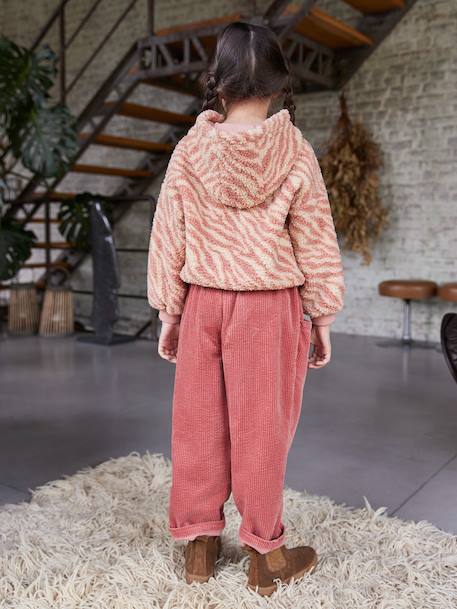 Pantalon fille velours forme loose Léopard+vieux rose 13 - vertbaudet enfant 