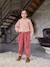 Pantalon fille velours forme loose Léopard+vieux rose 8 - vertbaudet enfant 