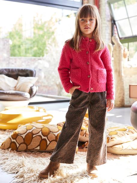 Pantalon fille large imprimé Fleurs multicolore+Léopard beige+vanille+Zébré chocolat 18 - vertbaudet enfant 