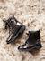 Bottines enfant fille vernies synthétique zippées noir+noir imprimé 6 - vertbaudet enfant 