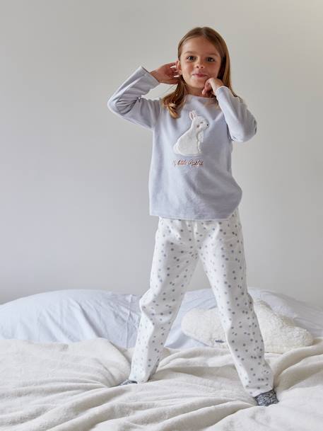 Pyjama fille velours lapin bleu ciel 10 - vertbaudet enfant 