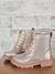 Bottines enfant fille synthétique lacées et zippées or 1 - vertbaudet enfant 