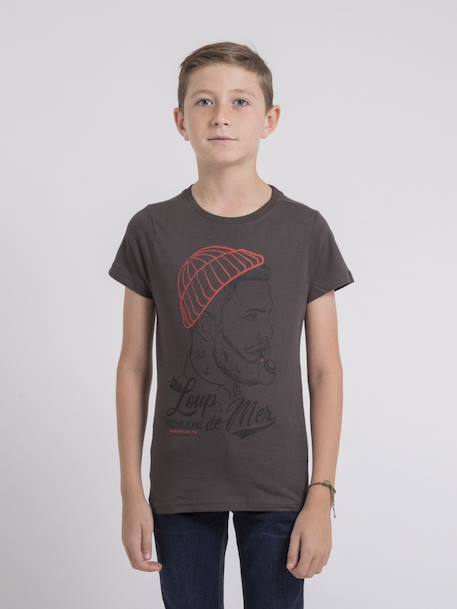 T-shirt col rond pur coton jouancy garçon Gris clair+Gris fonce 5 - vertbaudet enfant 
