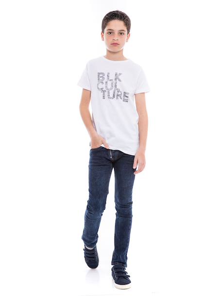 T-shirt col rond nomade garçon Blanc+Noir 4 - vertbaudet enfant 