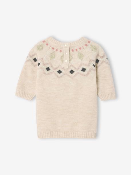 Robe bébé en tricot jacquard vanille 2 - vertbaudet enfant 
