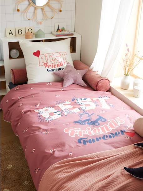 Parure housse de couette + taie d'oreiller enfant BFF écru 1 - vertbaudet enfant 
