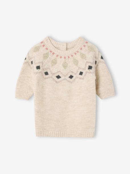 Robe bébé en tricot jacquard vanille 1 - vertbaudet enfant 