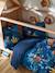 Parure housse de couette enfant et taie d'oreiller JUNGLE NIGHT bleu / multicolore 1 - vertbaudet enfant 