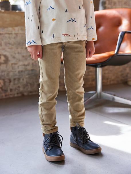 Slim garçon couleur morphologique MEDIUM argile+beige+bleu nuit+noir+tomette+vert émeraude 5 - vertbaudet enfant 