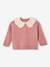 Pull bébé en maille avec col en crochet rose poudré 1 - vertbaudet enfant 